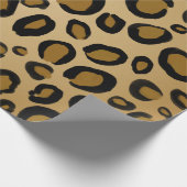 Papier Cadeau Empreinte de léopard Cheetah Peint Spots Or Beige  (Coin)