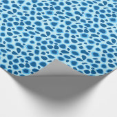 Papier Cadeau Empreinte de léopard - Cobalt foncé et bleu ciel (Coin)
