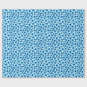 Papier Cadeau Empreinte de léopard - Cobalt foncé et bleu ciel (Plat)