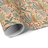 Papier Cadeau Empreinte de léopard de la jungle : motif sans cou (Coin rond)