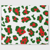 Papier Cadeau empreinte de léopard de noël (Plat)