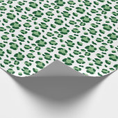 Papier Cadeau Empreinte de léopard de Noël vert amusant (Coin)