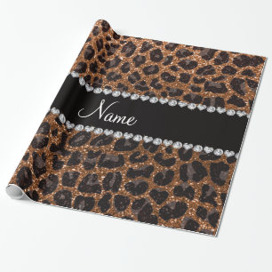 Papier Cadeau empreinte de léopard de parties scintillant en or