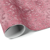 Papier Cadeau Empreinte de léopard de Parties scintillant Red Gl (Coin rond)