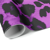 Papier Cadeau Empreinte de léopard de pourpre royal (Coin rond)