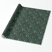 Papier Cadeau Empreinte de léopard Emerald Green (Déroulé)