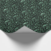 Papier Cadeau Empreinte de léopard Emerald Green (Coin)