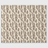 Papier Cadeau Empreinte de léopard exotique en Brown et crème (Plat)