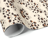 Papier Cadeau Empreinte de léopard exotique en Brown et crème (Coin rond)