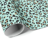 Papier Cadeau Empreinte de léopard, motif animal (Coin rond)