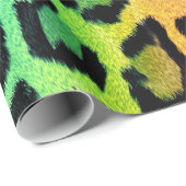 Papier Cadeau Empreinte de léopard multicolore amusant (Coin rond)