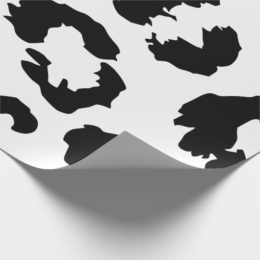 Papier Cadeau Empreinte de léopard noir et blanc (Coin)