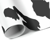 Papier Cadeau Empreinte de léopard noir et blanc (Coin rond)