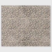 Papier Cadeau Empreinte de léopard noir et crème (Plat)