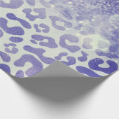 Papier Cadeau Empreinte de léopard Parties scintillant bleue (Coin)