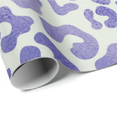 Papier Cadeau Empreinte de léopard Parties scintillant bleue (Coin rond)