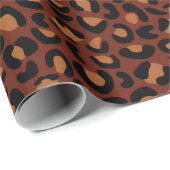 Papier Cadeau Empreinte de léopard pour Thanksgiving Brown Seaml (Coin rond)