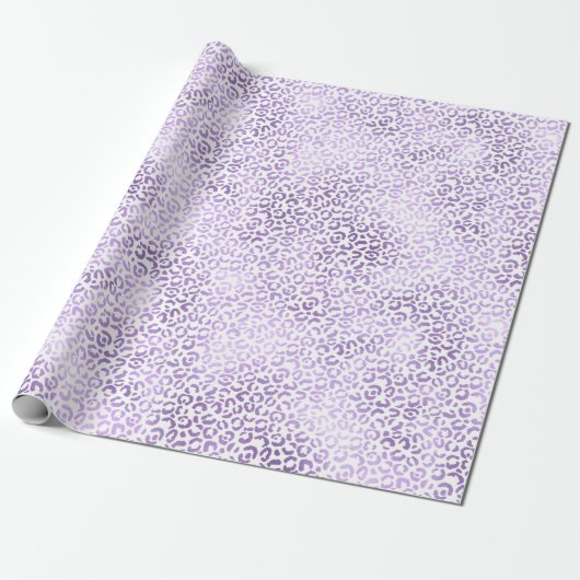 Papier Cadeau Empreinte de léopard pourpre (Déroulé)