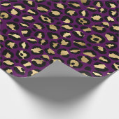 Papier Cadeau Empreinte de léopard pourpre et or (Coin)