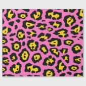 Papier Cadeau Empreinte de léopard rose (Plat)