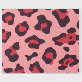 Papier Cadeau Empreinte de léopard rose (Plat)