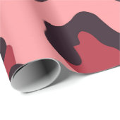 Papier Cadeau Empreinte de léopard rose (Coin rond)