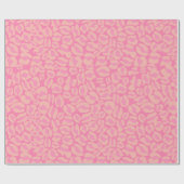 Papier Cadeau Empreinte de léopard rose chaud (Plat)