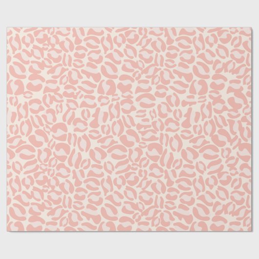 Papier Cadeau Empreinte de léopard rose mignon (Plat)