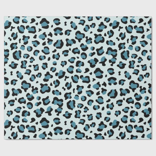 Papier Cadeau Empreinte de léopard, Spots de léopard, Leopard bl (Plat)