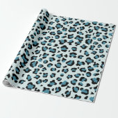 Papier Cadeau Empreinte de léopard, Spots de léopard, Leopard bl (Déroulé)