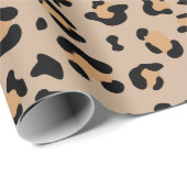 Papier Cadeau Empreinte de léopard, Spots de léopard, Leopard Br (Coin rond)