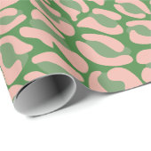 Papier Cadeau Empreinte de léopard vert (Coin rond)