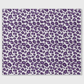 Papier Cadeau Empreinte de léopard violet et noir (Plat)