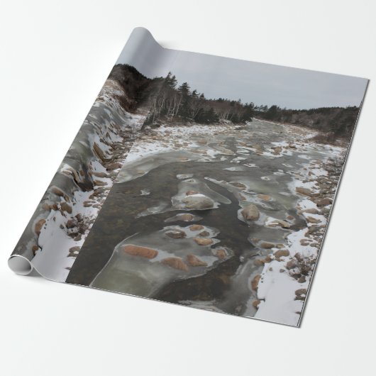 Papier Cadeau Empreinte de pas glaciale en rivière (Déroulé)