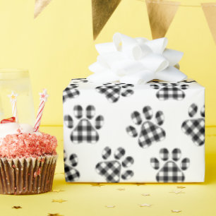 Papier Cadeau Empreinte de patte à carreaux de Buffalo