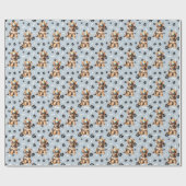Papier Cadeau Empreinte de patte allemand berger chiot anniversa (Plat)