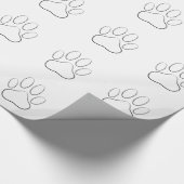 Papier Cadeau Empreinte de patte blanc (Coin)