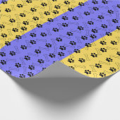 Papier Cadeau Empreinte de patte bleu et jaune (Coin)