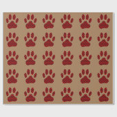 Papier Cadeau Empreinte de patte Chien Avec Coeurs Sur Brown (Plat)