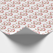 Papier Cadeau empreinte de patte de chien à coeur rouge (Coin)