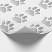 Papier Cadeau Empreinte de patte de chien à l'air métallique (Coin)