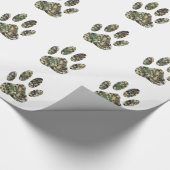 Papier Cadeau Empreinte de patte de chien Camo en détresse (Coin)
