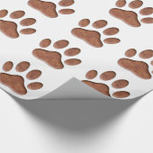 Papier Cadeau Empreinte de patte de chien de Texture en cuir (Coin)