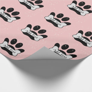 Papier Cadeau Empreinte de patte De Chien Déchiré Et Os Sur Bébé