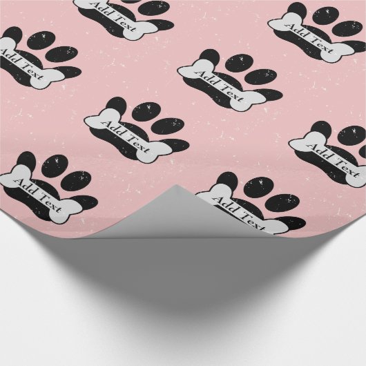 Papier Cadeau Empreinte de patte De Chien Déchiré Et Os Sur Bébé (Coin)
