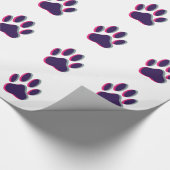 Papier Cadeau Empreinte de patte de chien flou (Coin)