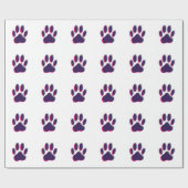 Papier Cadeau Empreinte de patte de chien flou (Plat)
