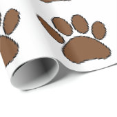 Papier Cadeau Empreinte de patte de chien Pixel (Coin rond)