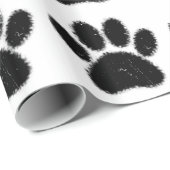Papier Cadeau Empreinte de patte De Chien Rough Et Distressed (Coin rond)