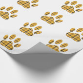 Papier Cadeau Empreinte de patte de chien Tartan (Coin)
